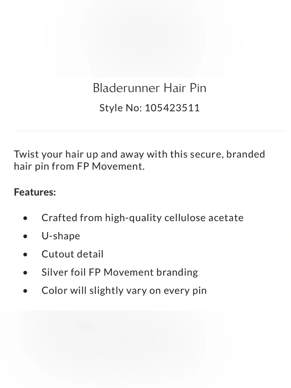 1535. FREE PEOPLE Blade Runner hair pin NWT $16